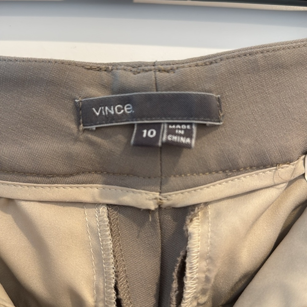 Vince Women’s Taupe Pleated Wool Trouser Pants, Size 10 - Picture 3 of 4